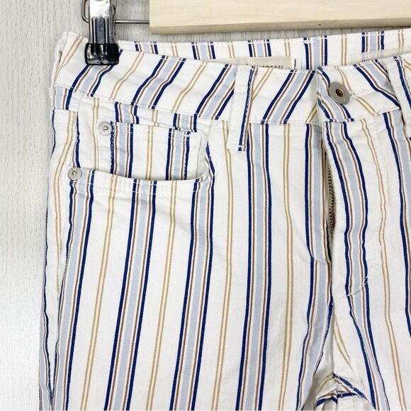 Pilcro & The Letterpress | Striped High Rise Cropped Boot Cut Jeans Size 25 - Picture 4 of 10